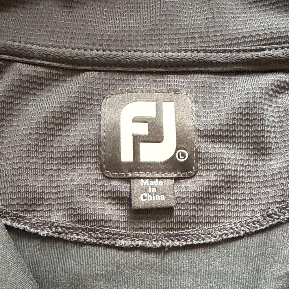 FootJoy Men's Black Quarter-Zip Performance Pullover with Contrast Stitching - Picture 2 of 6